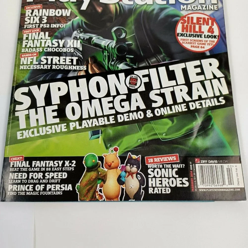 PlayStation Magazine Syphon Filter 04' Issue 77 INCLUDES DEMO DISC *MINOR WEAR